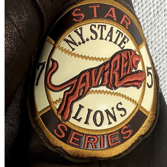 Avirex Vintage Leather Bomber Jacket Men 4XL Brown Star Series 75 New York Lions - Picture 7 of 16